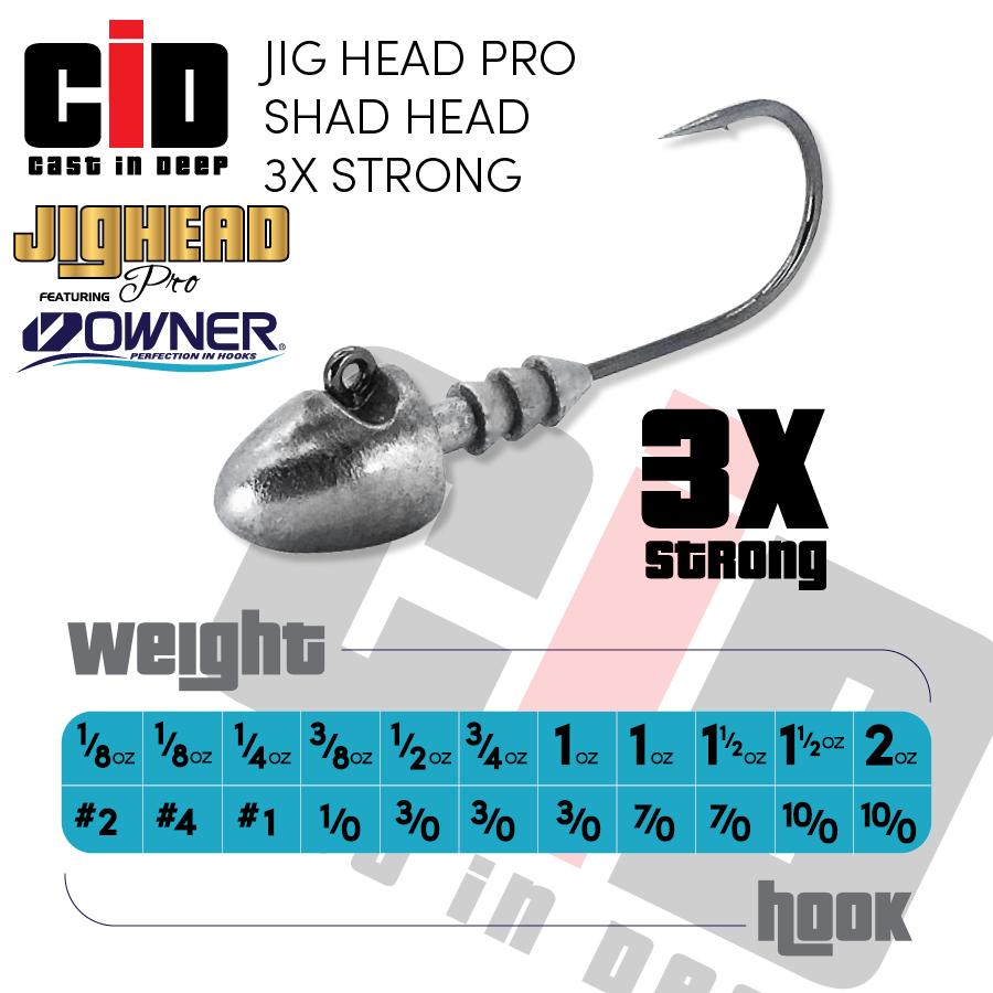 CID Shad Head Pro with Owner Hooks 3X Strong