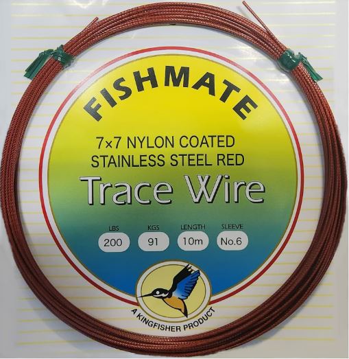 Fishmate Nylon Coated 7x7 Blood Red Trace Wire