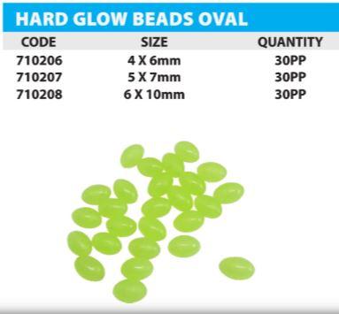 Linx Hard Glow Beads Oval (Green Glow)